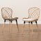Baxton Studio Sabelle Modern Bohemian Natural Finished Teak Wood and Greywashed Rattan 2-Piece Dining Chair Set 231-2PC-12822-ZORO - alternate 2